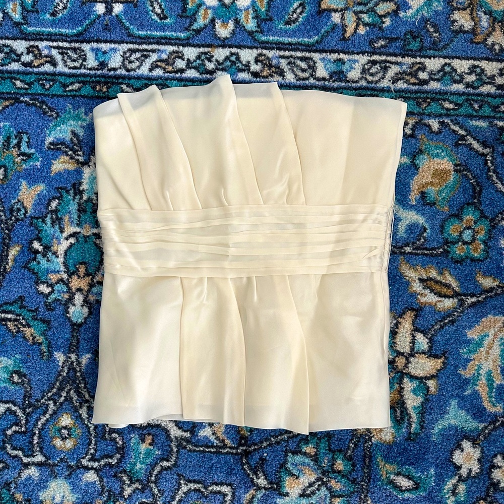 WHBM cream strapless top NWT